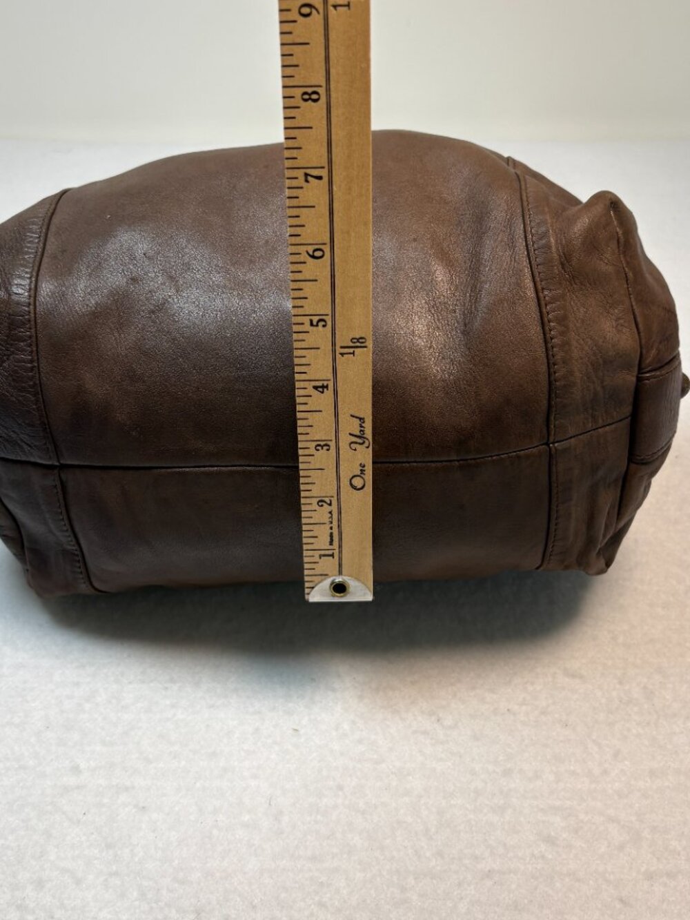Stuart Weitzman Vintage Brown Leather Slouchy Hobo Shoulder Bag SW Charm Luxury - Picture 5 of 14